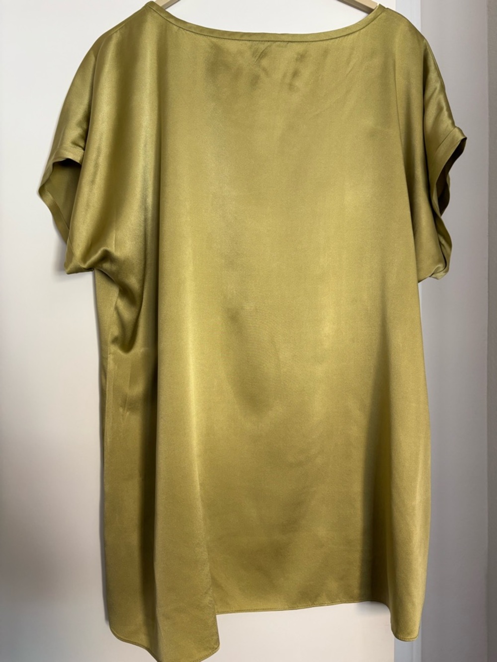 Eileen Fisher Silk Olive Green Slip Top - Picture 3 of 11